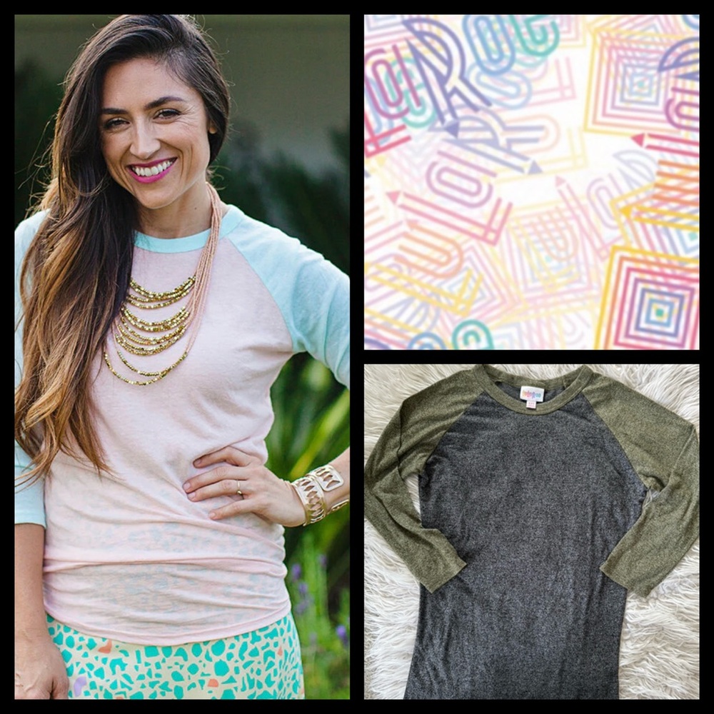 NWOT LuLaRoe Randy Raglan Tee~Olive